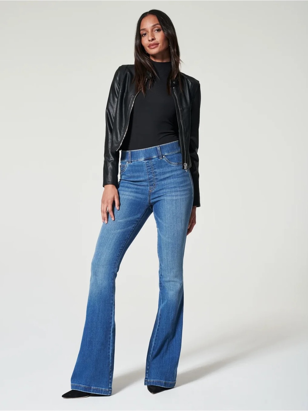 NWT Spanx Size L High-Waisted Flare Jeans - Vintage Indigo